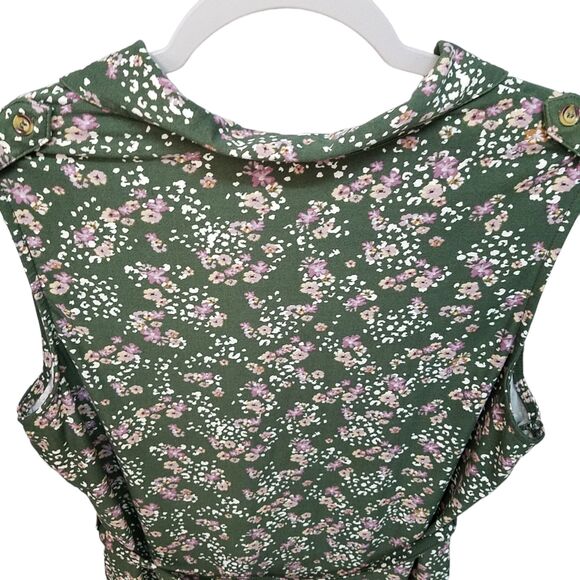 No Boundaries Womens Sz XL Green Floral Sleeveless Sundress - Picture 5 of 9